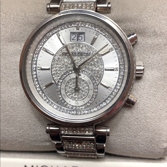 Michael Kors silver tone women watch